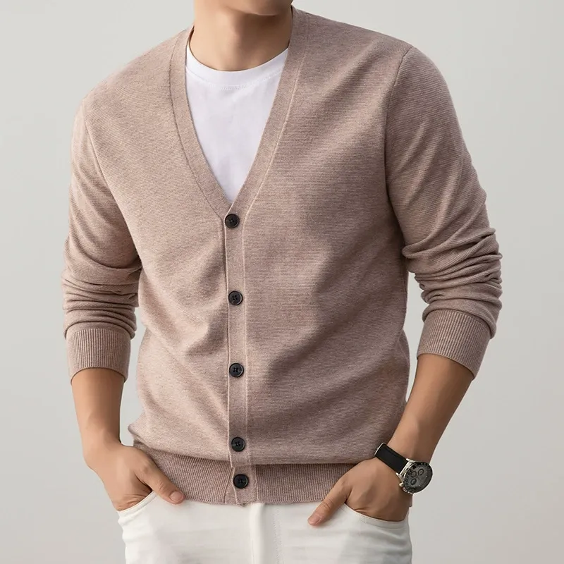 Men's V-Neck Lightweight Knit Cardigan