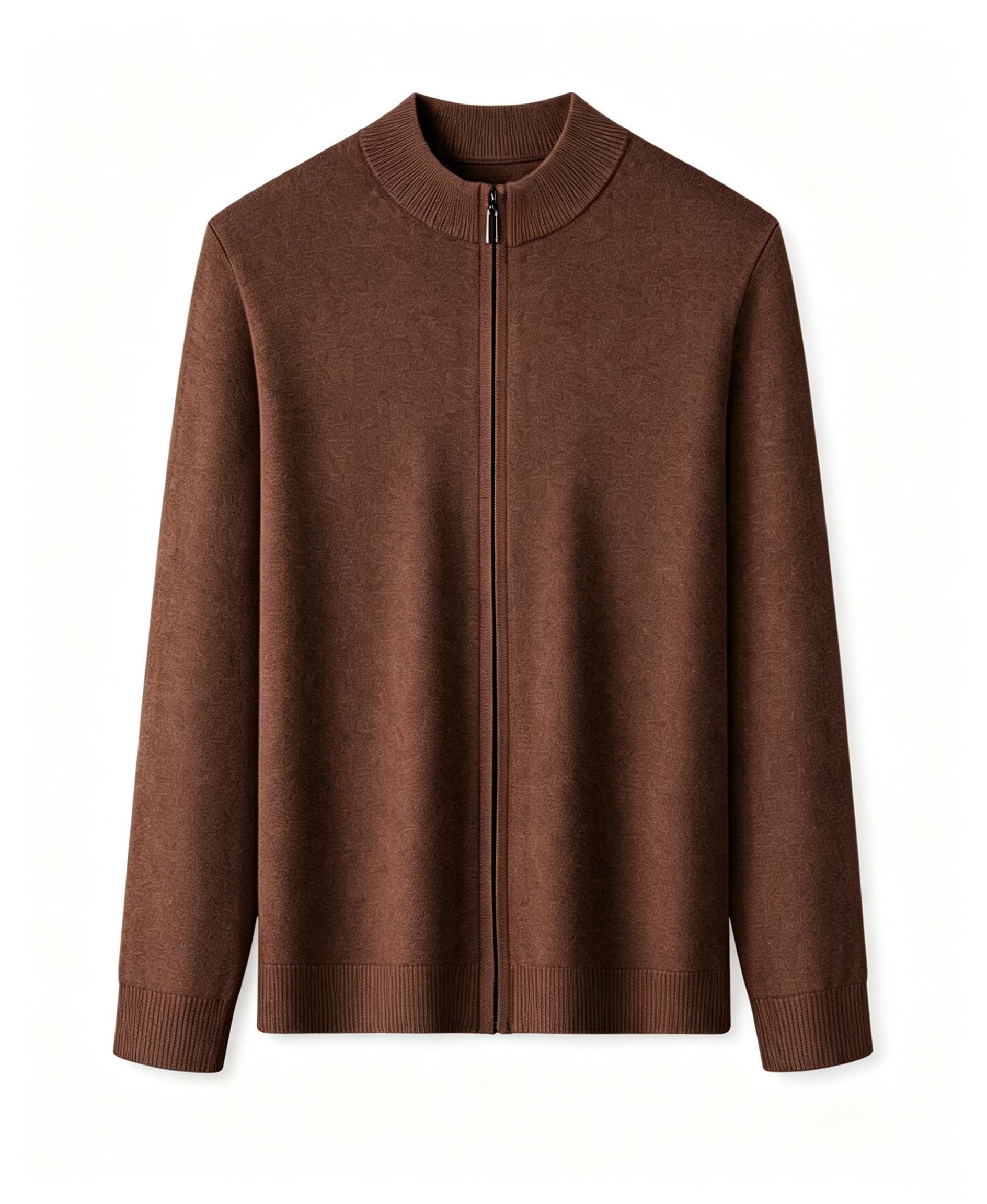Men's Retro Zip-Up Stand Collar Knit Jacket
