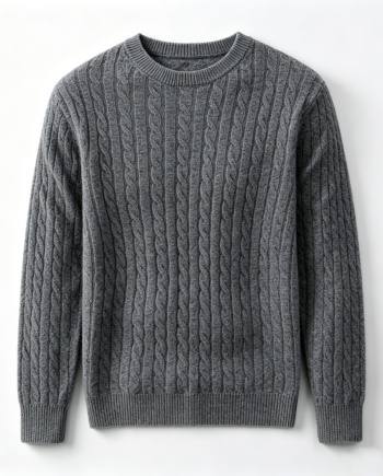Men's Relaxed Jacquard Crew Neck Sweater