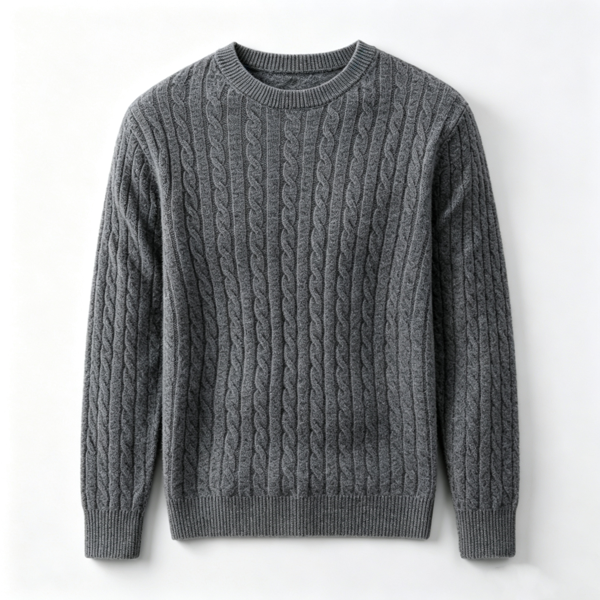 Men's Relaxed Jacquard Crew Neck Sweater